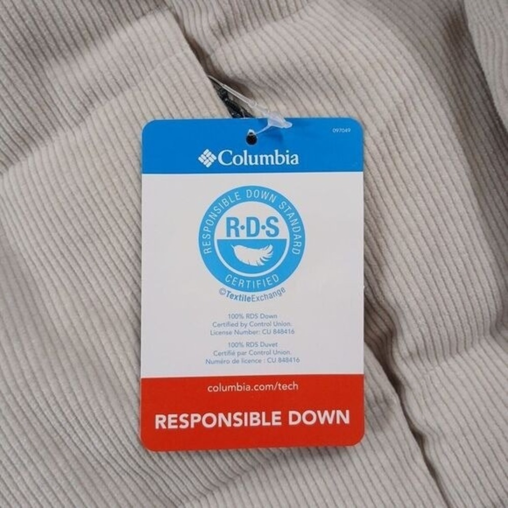 Columbia Down Sherpa Puffer Jacket Womens XL Stone White‎ Corduroy Ruby $240 NEW - Picture 4 of 11